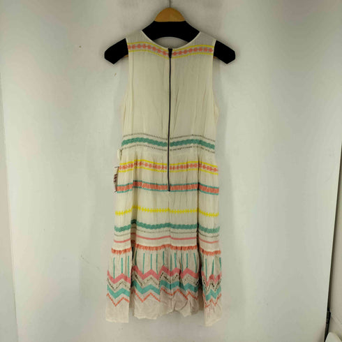 パオラフラーニ PAOLA FRANI ボーダー刺繍 ノースリーブワンピース レディース I 42