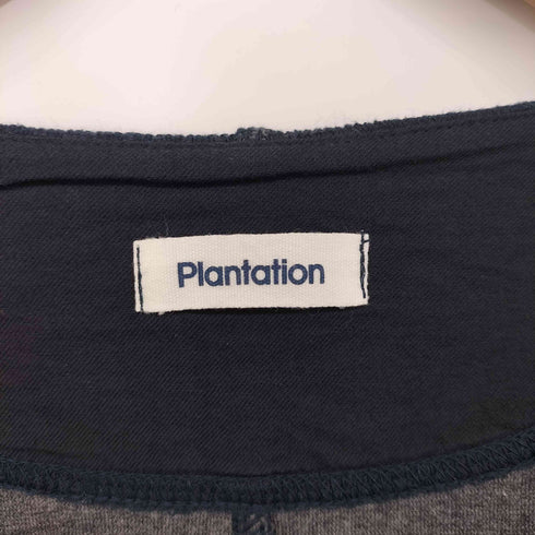 プランテーション Plantation 織柄 コットン ノーカラーコート レディース JPN:2