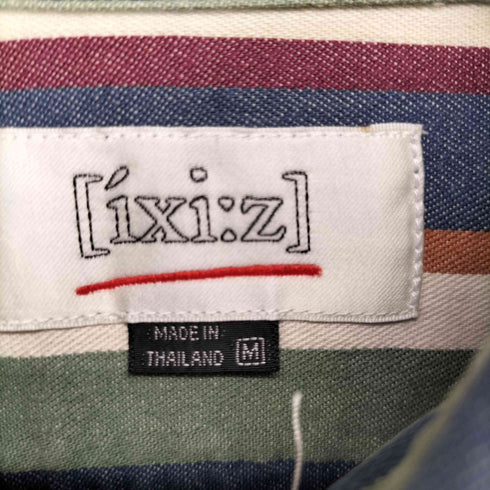 イクシーズ ixi:z ストライプ ワークシャツ メンズ JPN:M