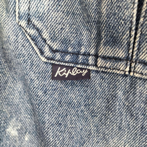 kiplay 蝶刺繍 ブリーチデザイン デニムワークジャケット メンズ 52/54