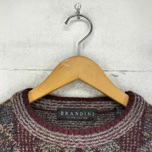 BRANDINI イタリア製 アクリルウール クルーネックセーター メンズ JPN:L