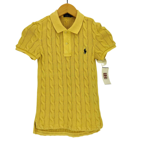 ポロバイラルフローレン Polo by RALPH LAUREN ポニー刺繍 ケーブル編み ニットポロ レディース import:XS