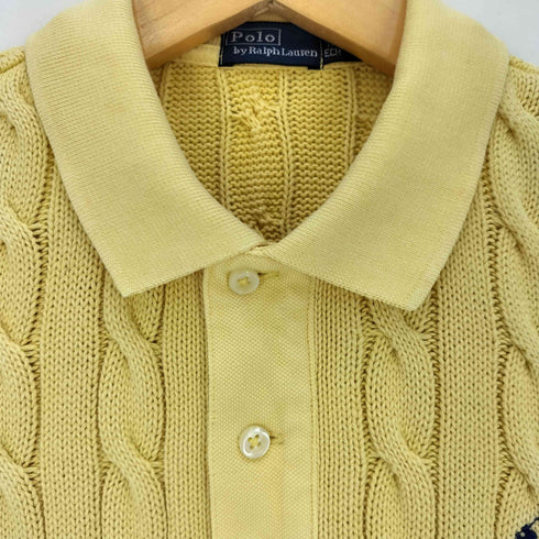 ポロバイラルフローレン Polo by RALPH LAUREN ポニー刺繍 ケーブル編み ニットポロ レディース import:XS