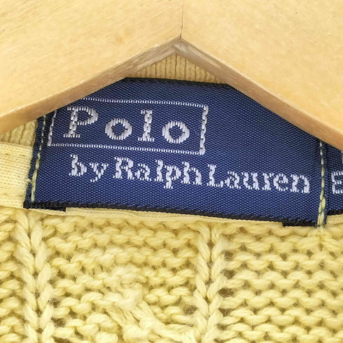 ポロバイラルフローレン Polo by RALPH LAUREN ポニー刺繍 ケーブル編み ニットポロ レディース import:XS