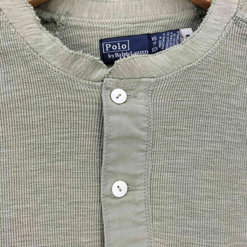 ポロバイラルフローレン Polo by RALPH LAUREN コットン ヘンリーネックTシャツ レディース import:XS