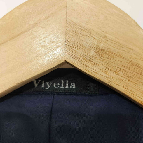 ヴィエラ Viyella エンブレム刺繍 金ボタン ダブルテーラードジャケット 紺ブレ レディース