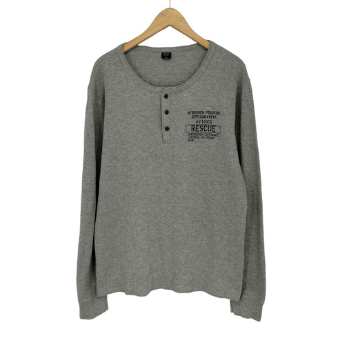 アヴィレックス AVIREX ハニカムワッフル長袖ヘンリーネックTシャツ メンズ JPN:XL