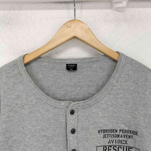 アヴィレックス AVIREX ハニカムワッフル長袖ヘンリーネックTシャツ メンズ JPN:XL