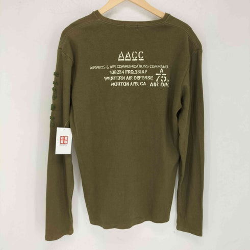 アヴィレックス AVIREX 両面プリント ワッフル L/S ミリタリー カットソー メンズ JPN:XL