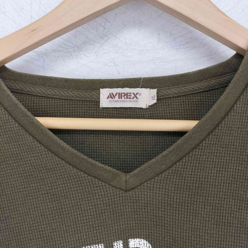 アヴィレックス AVIREX 両面プリント ワッフル L/S ミリタリー カットソー メンズ JPN:XL