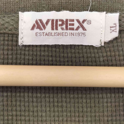 アヴィレックス AVIREX 両面プリント ワッフル L/S ミリタリー カットソー メンズ JPN:XL