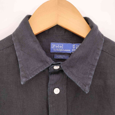 ポロバイラルフローレン Polo by RALPH LAUREN CLASSIC FIT リネン100% ポニー刺繍 シアーシャツ レディース import:XS