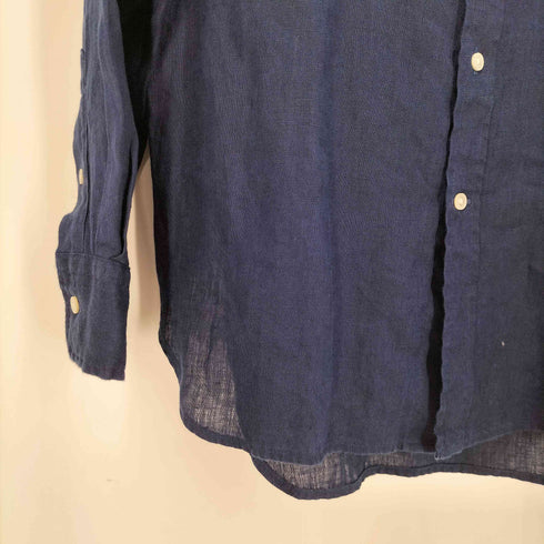 ポロバイラルフローレン Polo by RALPH LAUREN OVERSIZE FIT リネン100% 袖ポニー シアーシャツ レディース XXS