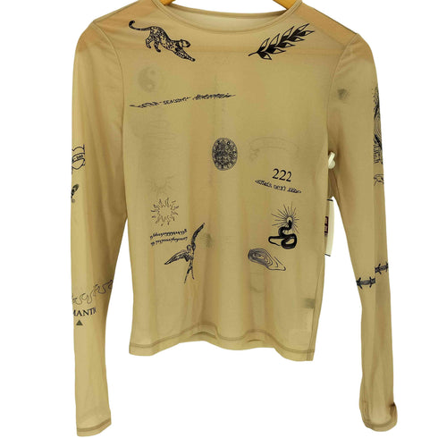 メゾンスペシャル MAISON SPECIAL 23SS TATOOプリントシアーTOP レディース FREE