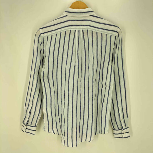 ポロラルフローレン POLO RALPH LAUREN RELAXED FIT リネン100% ポニー刺繍 ストライプシャツ レディース import:XS