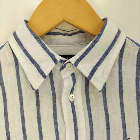 ポロラルフローレン POLO RALPH LAUREN RELAXED FIT リネン100% ポニー刺繍 ストライプシャツ レディース import:XS