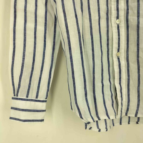 ポロラルフローレン POLO RALPH LAUREN RELAXED FIT リネン100% ポニー刺繍 ストライプシャツ レディース import:XS