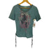 To The Angel ラインストーン サイドレース グラフィックプリントVネックTシャツ Y2K レディース JPN:M