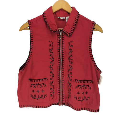 SUN RIVER 刺繍ジップアップベスト Y2K レディース JPN:L