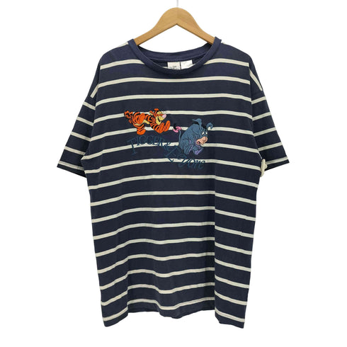 90S US キャラクター 刺繍 ボーダー クルーネック S/S Tシャツ メンズ import:L