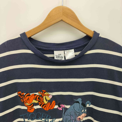 90S US キャラクター 刺繍 ボーダー クルーネック S/S Tシャツ メンズ import:L