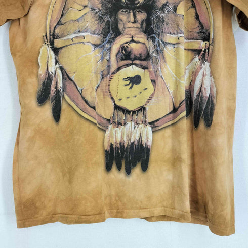 ザマウンテン the mountain 00S タイダイ染め ネイティブアメリカン アニマル S/S Tシャツ メンズ import:XL