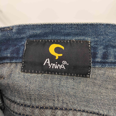 アミナ Amina 唐草模様 デザイン インディゴデニムパンツ メンズ JPN:M