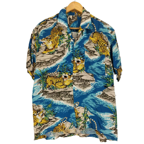 Japanese pattern 虎 和柄 アロハシャツ メンズ