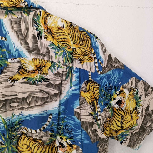 Japanese pattern 虎 和柄 アロハシャツ メンズ