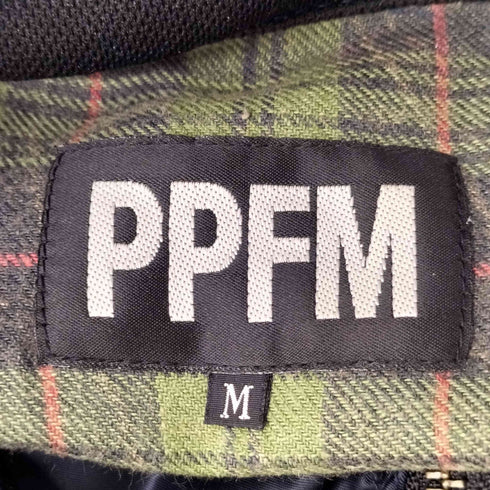 ピーピーエフエム PPFM 00S デタッチャブル 裏地チェック ポリ ライダース メンズ JPN:M