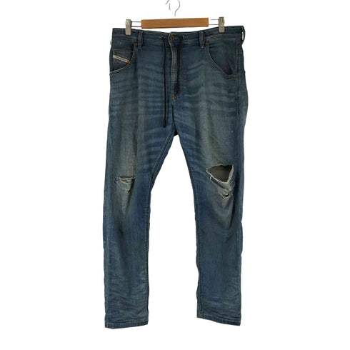 ディーゼル DIESEL ジップフライ ダメージデニムパンツ メンズ UK:32-33