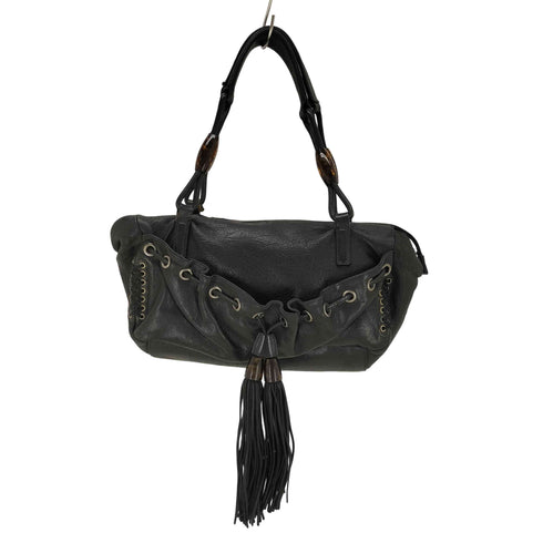 ジョルジオアルマーニ Giorgio Armani フリンジタッセル カフレザーハンドバッグ レディース