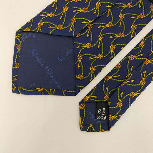 サルヴァトーレフェラガモ Salvatore Ferragamo シルク100% 総柄ネクタイ メンズ