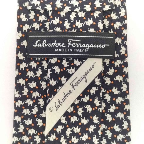 サルヴァトーレフェラガモ Salvatore Ferragamo シルク100% 総柄ネクタイ メンズ