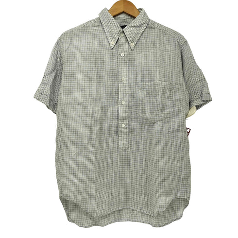 マーガレットハウエル MARGARET HOWELL 00s 旧タグ 三点留め チェック プルオーバー S/S シャツ メンズ import:M