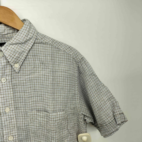 マーガレットハウエル MARGARET HOWELL 00s 旧タグ 三点留め チェック プルオーバー S/S シャツ メンズ import:M