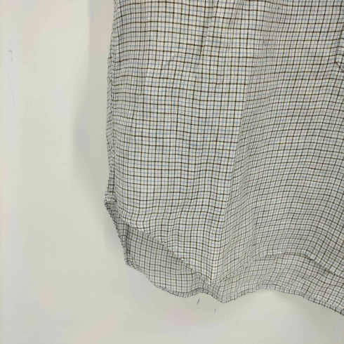 マーガレットハウエル MARGARET HOWELL 00s 旧タグ 三点留め チェック プルオーバー S/S シャツ メンズ import:M