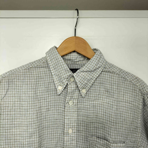 マーガレットハウエル MARGARET HOWELL 00s 旧タグ 三点留め チェック プルオーバー S/S シャツ メンズ import:M
