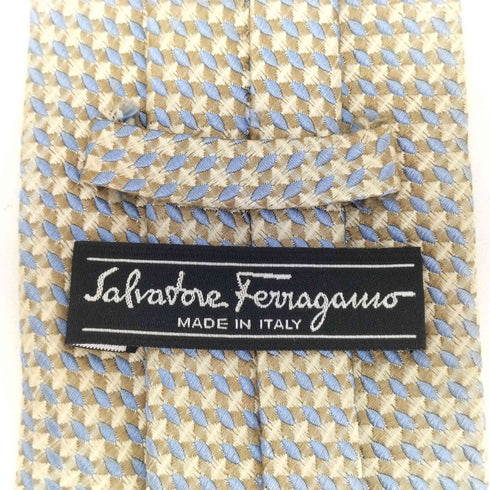 サルヴァトーレフェラガモ Salvatore Ferragamo シルク100% 総柄ネクタイ メンズ