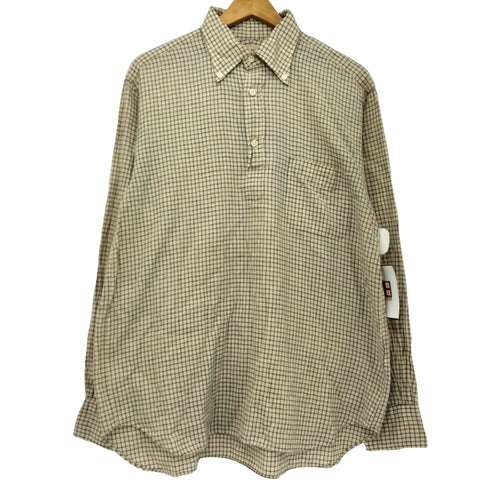 SOUTIENCOL コットンリネン チェック プルオーバー シャツ メンズ JPN:2