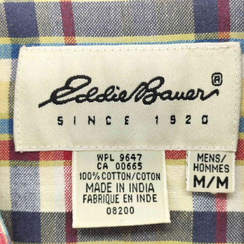 エディーバウアー Eddie Bauer 90s 白タグ タータンチェック L/S シャツ メンズ import:M