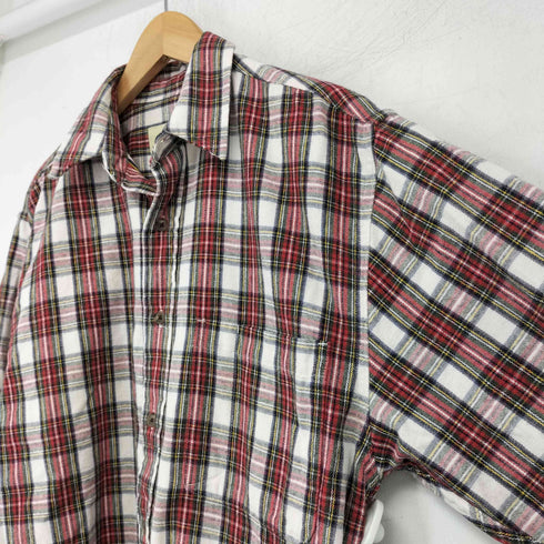 エディーバウアー Eddie Bauer 90s 白タグ タータンチェック L/S ネルシャツ メンズ import:XS