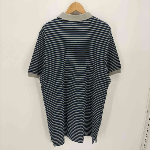バナナリパブリック BANANA REPUBLIC 00s 北マリアナ諸島製 ボーダー コットン ワッフル ポロシャツ メンズ import:L