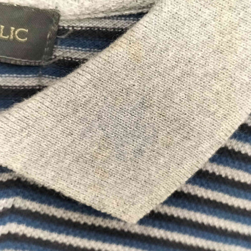 バナナリパブリック BANANA REPUBLIC 00s 北マリアナ諸島製 ボーダー コットン ワッフル ポロシャツ メンズ import:L