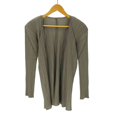 プリーツプリーズイッセイミヤケ PLEATS PLEASE ISSEY MIYAKE 00S 00AW 銀タグ プリーツ ボタンレス カーディガン レディース JPN:3