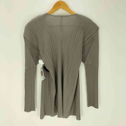 プリーツプリーズイッセイミヤケ PLEATS PLEASE ISSEY MIYAKE 00S 00AW 銀タグ プリーツ ボタンレス カーディガン レディース JPN:3
