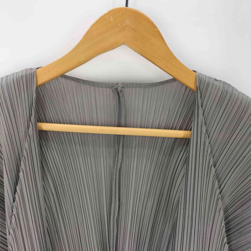 プリーツプリーズイッセイミヤケ PLEATS PLEASE ISSEY MIYAKE 00S 00AW 銀タグ プリーツ ボタンレス カーディガン レディース JPN:3