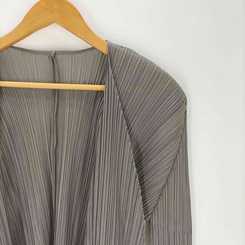 プリーツプリーズイッセイミヤケ PLEATS PLEASE ISSEY MIYAKE 00S 00AW 銀タグ プリーツ ボタンレス カーディガン レディース JPN:3