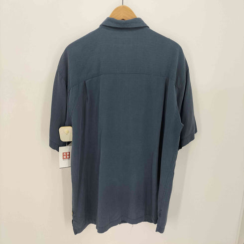 Island Shores シルク100 ウッドボタン 半袖 オープンカラーシャツ メンズ import:L