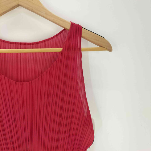 イッセイミヤケフェット ISSEY MIYAKE FETE 00S 07AW A-POC プリーツ ノースリーブ トップス ブラウス レディース JPN:2